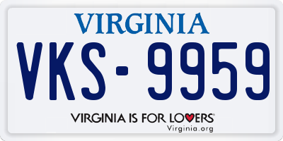 VA license plate VKS9959