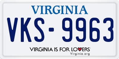 VA license plate VKS9963