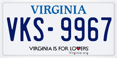 VA license plate VKS9967