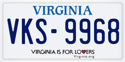 VA license plate VKS9968