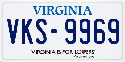 VA license plate VKS9969