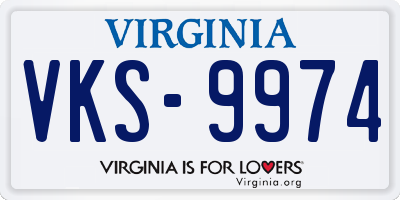 VA license plate VKS9974