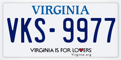 VA license plate VKS9977