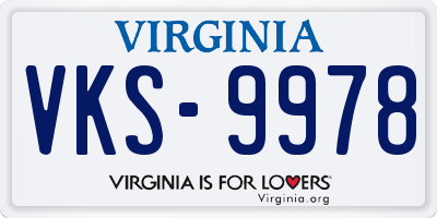 VA license plate VKS9978