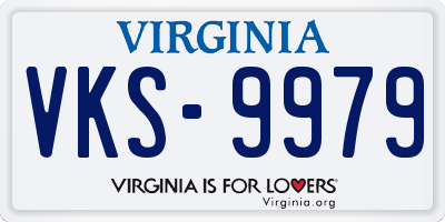 VA license plate VKS9979