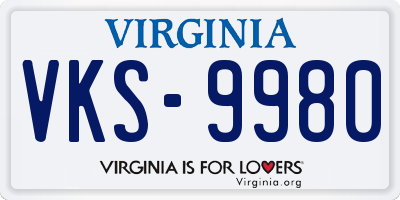 VA license plate VKS9980