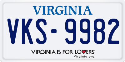 VA license plate VKS9982