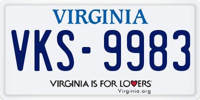 VA license plate VKS9983