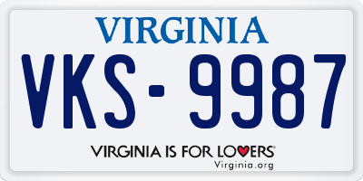 VA license plate VKS9987