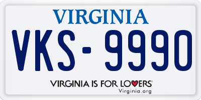 VA license plate VKS9990