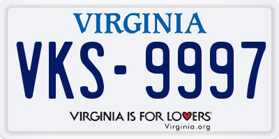 VA license plate VKS9997