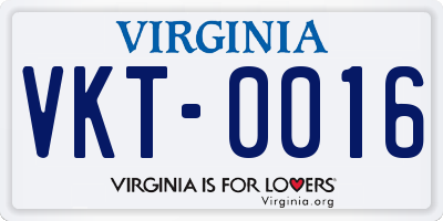 VA license plate VKT0016