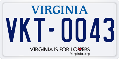 VA license plate VKT0043