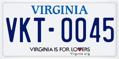 VA license plate VKT0045