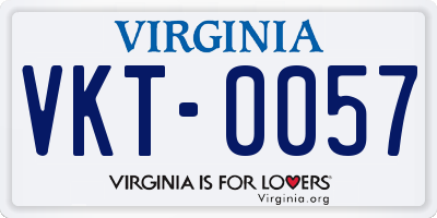 VA license plate VKT0057