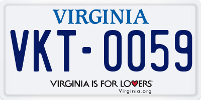 VA license plate VKT0059