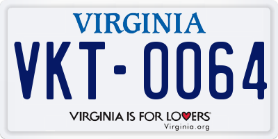 VA license plate VKT0064