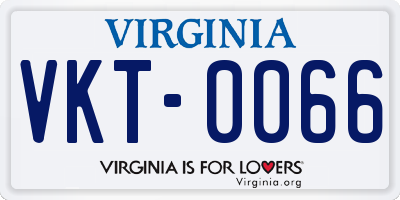 VA license plate VKT0066
