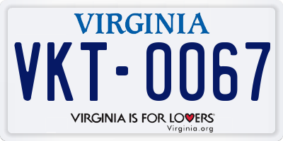 VA license plate VKT0067