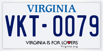 VA license plate VKT0079
