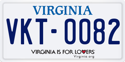 VA license plate VKT0082