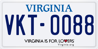 VA license plate VKT0088