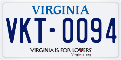 VA license plate VKT0094