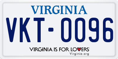 VA license plate VKT0096