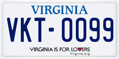 VA license plate VKT0099