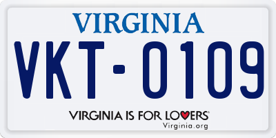 VA license plate VKT0109