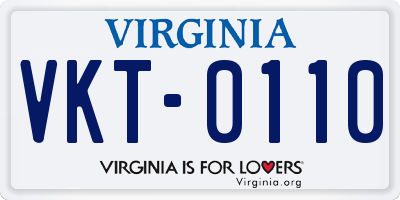 VA license plate VKT0110