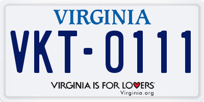 VA license plate VKT0111