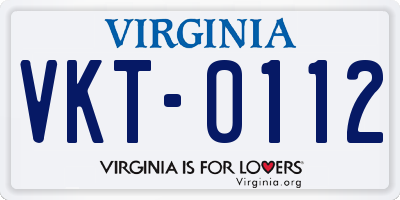 VA license plate VKT0112