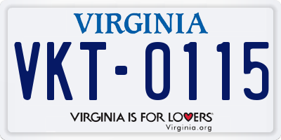 VA license plate VKT0115