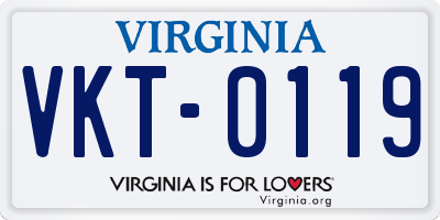 VA license plate VKT0119