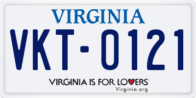 VA license plate VKT0121