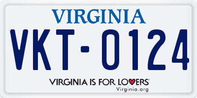 VA license plate VKT0124