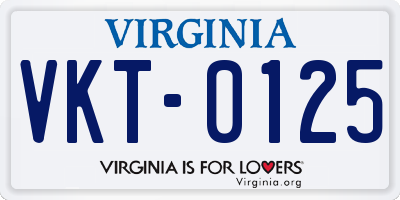 VA license plate VKT0125