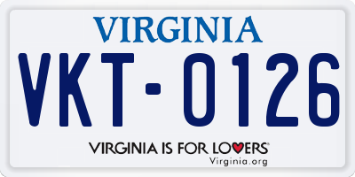 VA license plate VKT0126