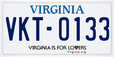 VA license plate VKT0133
