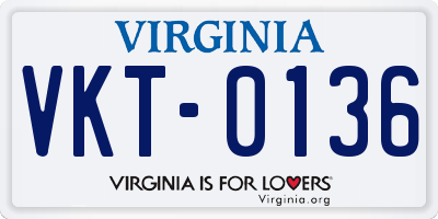 VA license plate VKT0136