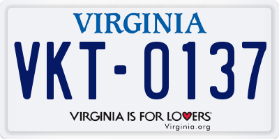 VA license plate VKT0137