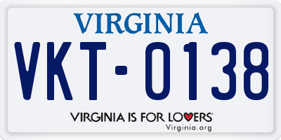 VA license plate VKT0138