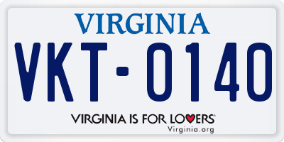 VA license plate VKT0140