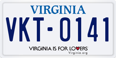 VA license plate VKT0141