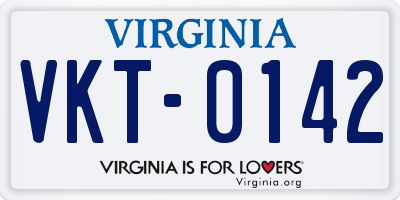 VA license plate VKT0142