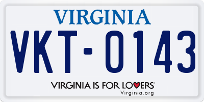 VA license plate VKT0143