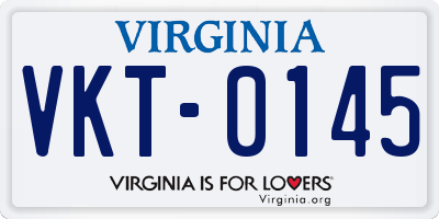 VA license plate VKT0145