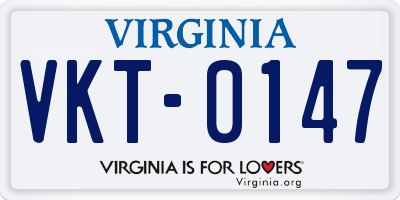 VA license plate VKT0147