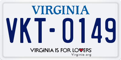 VA license plate VKT0149